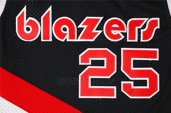 Camiseta Portland Trail Blazers Jerome Kersey #25 Retro Negro